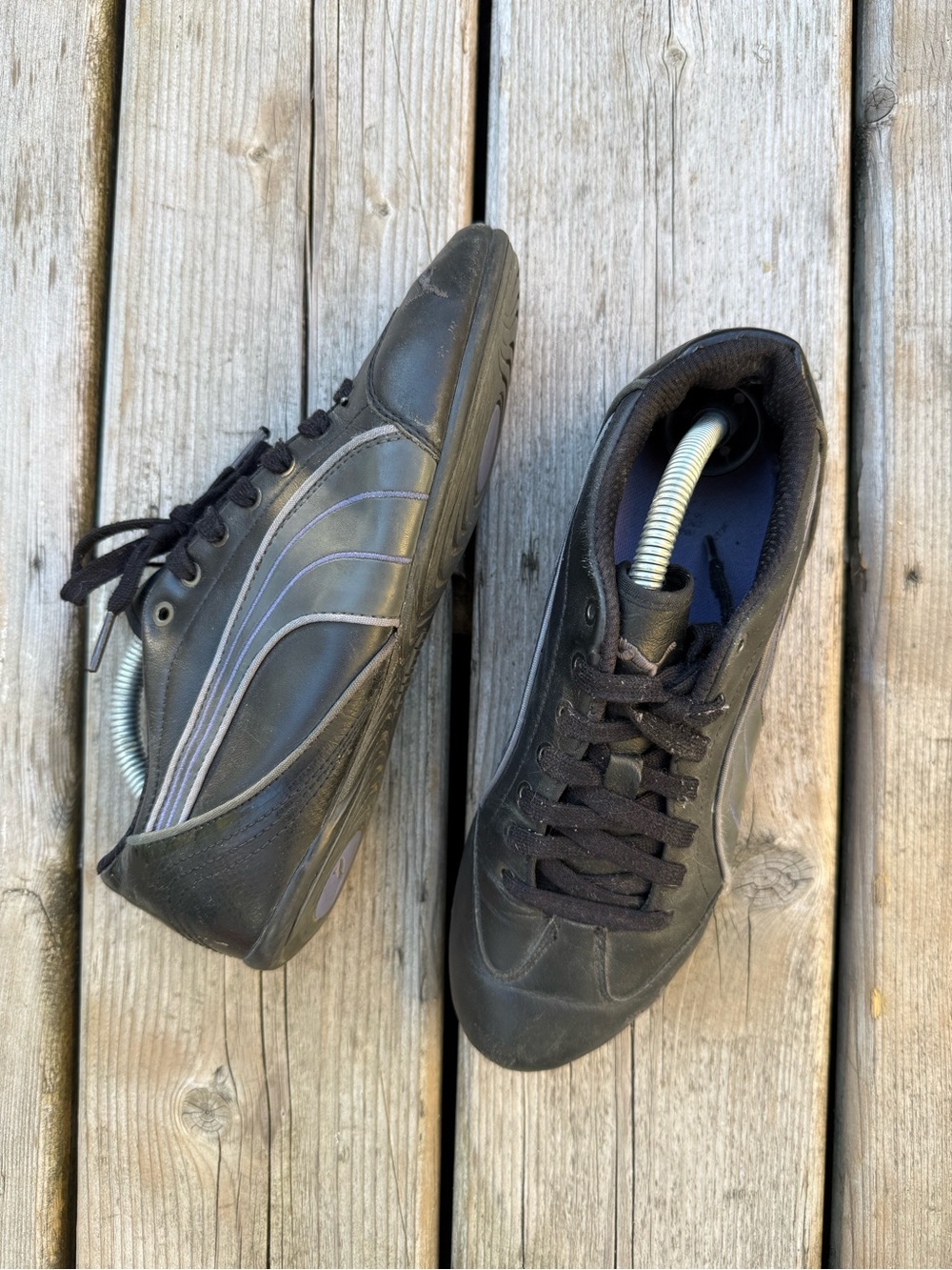 Puma Black Vintage Speedcats with Subtle Purple Accents